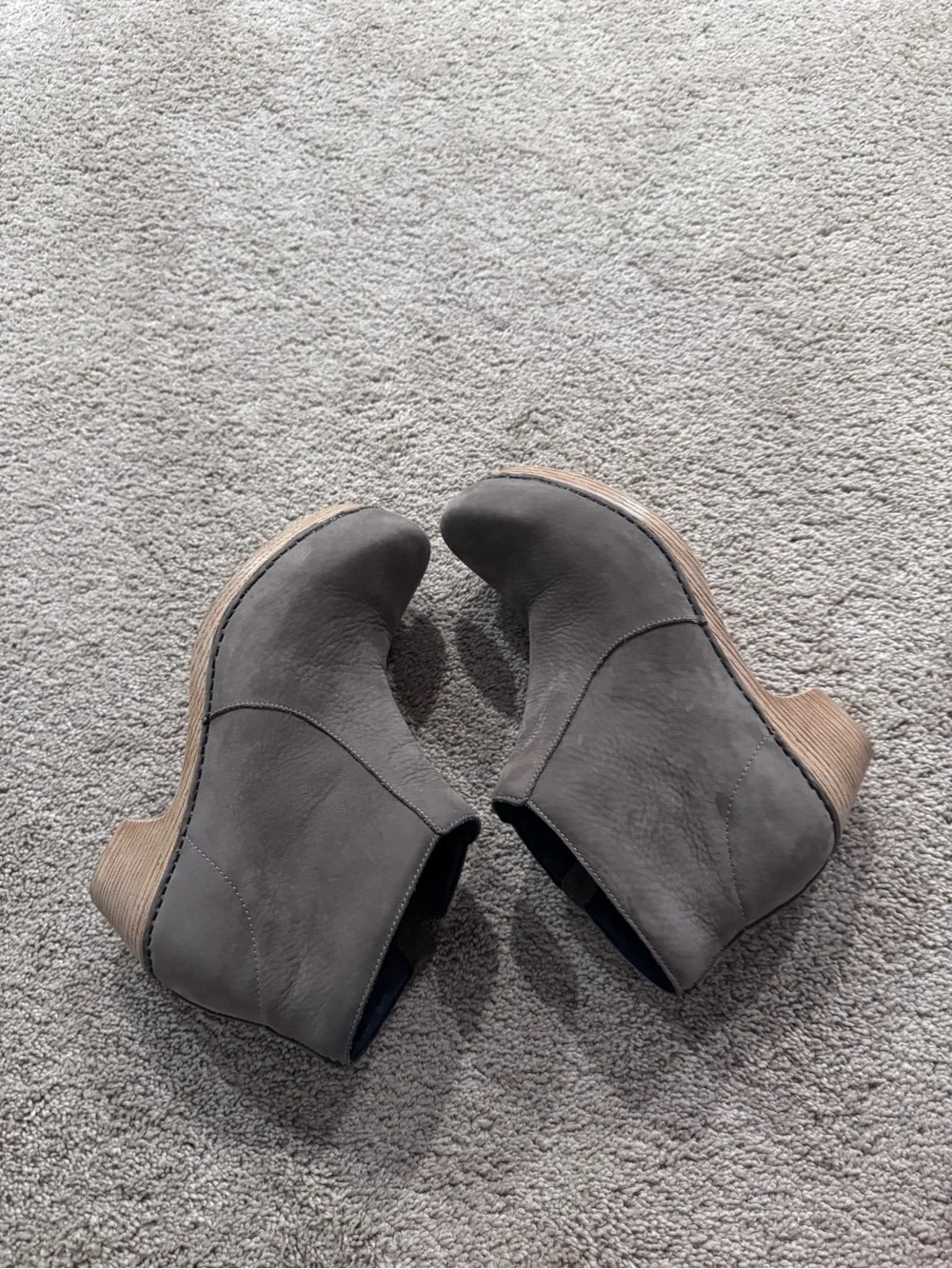 Dansko Gray Leather Ankle Booties Boots Block Heel Women’s US Size 10.5 - 11